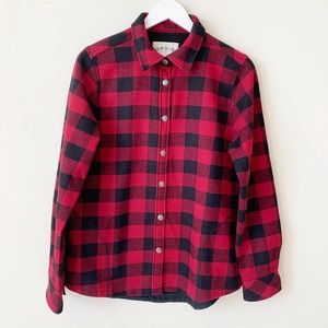 Orvis Jacket Red Buffalo Plaid Coat Trucker Shacket Flannel Soft Warm Winter M